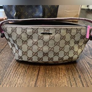 Gucci Beige and Brown Women's Bag with Pink trim